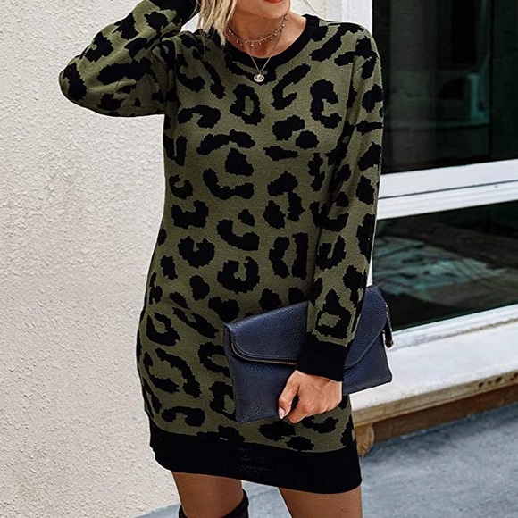 - New arrival leopard sweater dress - Picture 2 of 3